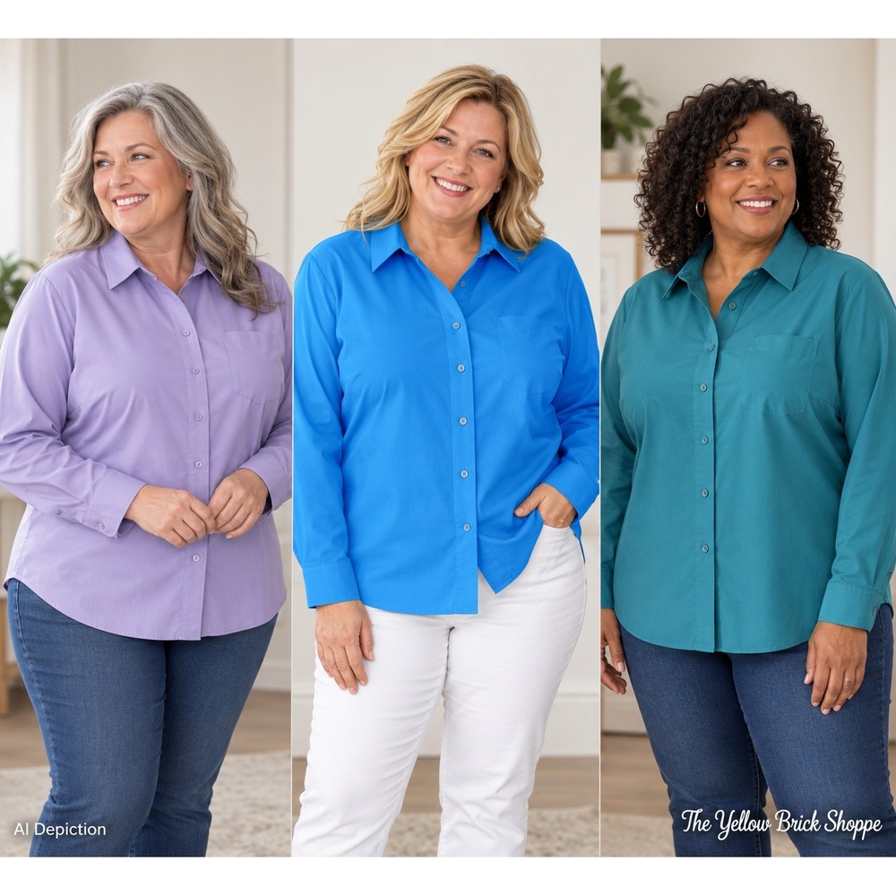 Foxcroft Women's 18W Wrinkle Free Button Down Shirts Lot of 3 Plus Size